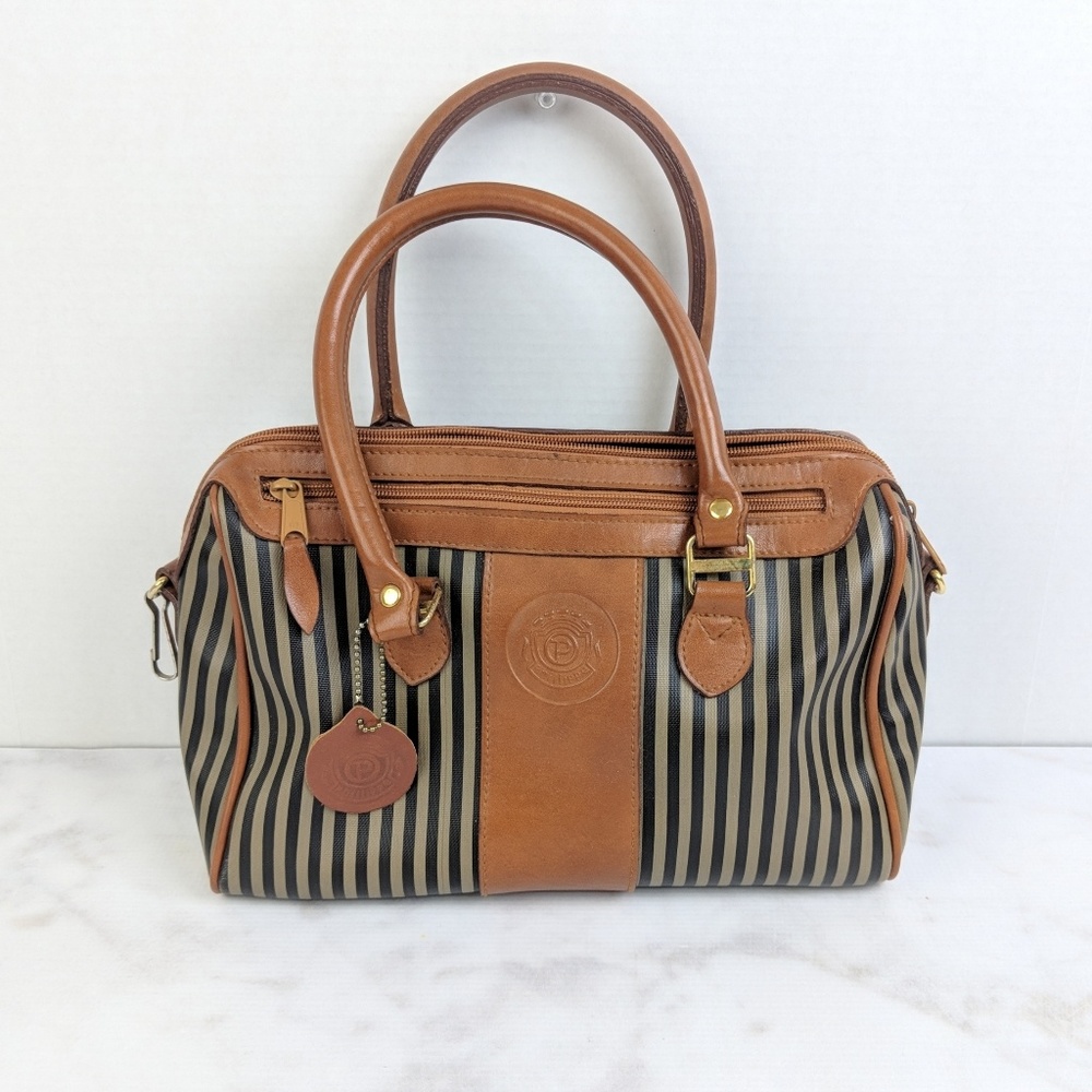 Vintage Phillippe black and grey striped purse